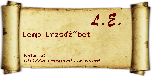 Lemp Erzsébet névjegykártya
